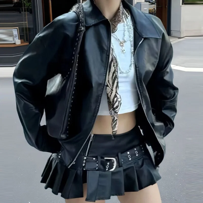 Women's Classic Faux Leather Jacket - Image 2