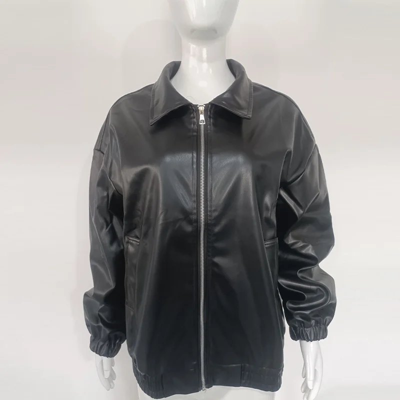 Women's Classic Faux Leather Jacket - Image 6