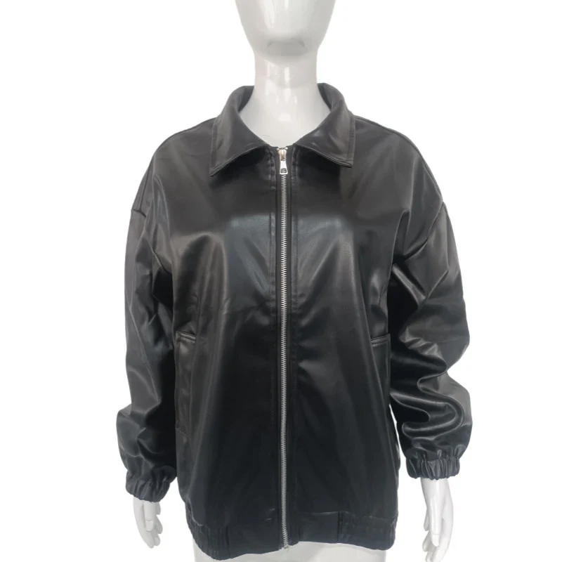 Women's Classic Faux Leather Jacket - Image 7