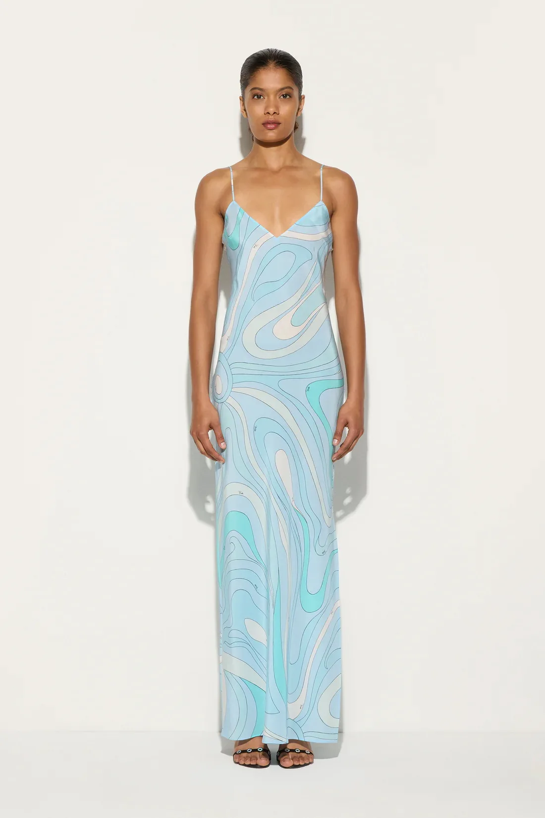 Printed Slip Maxi Dress – Sleek Evening Silhouette Dress for Women - Image 4