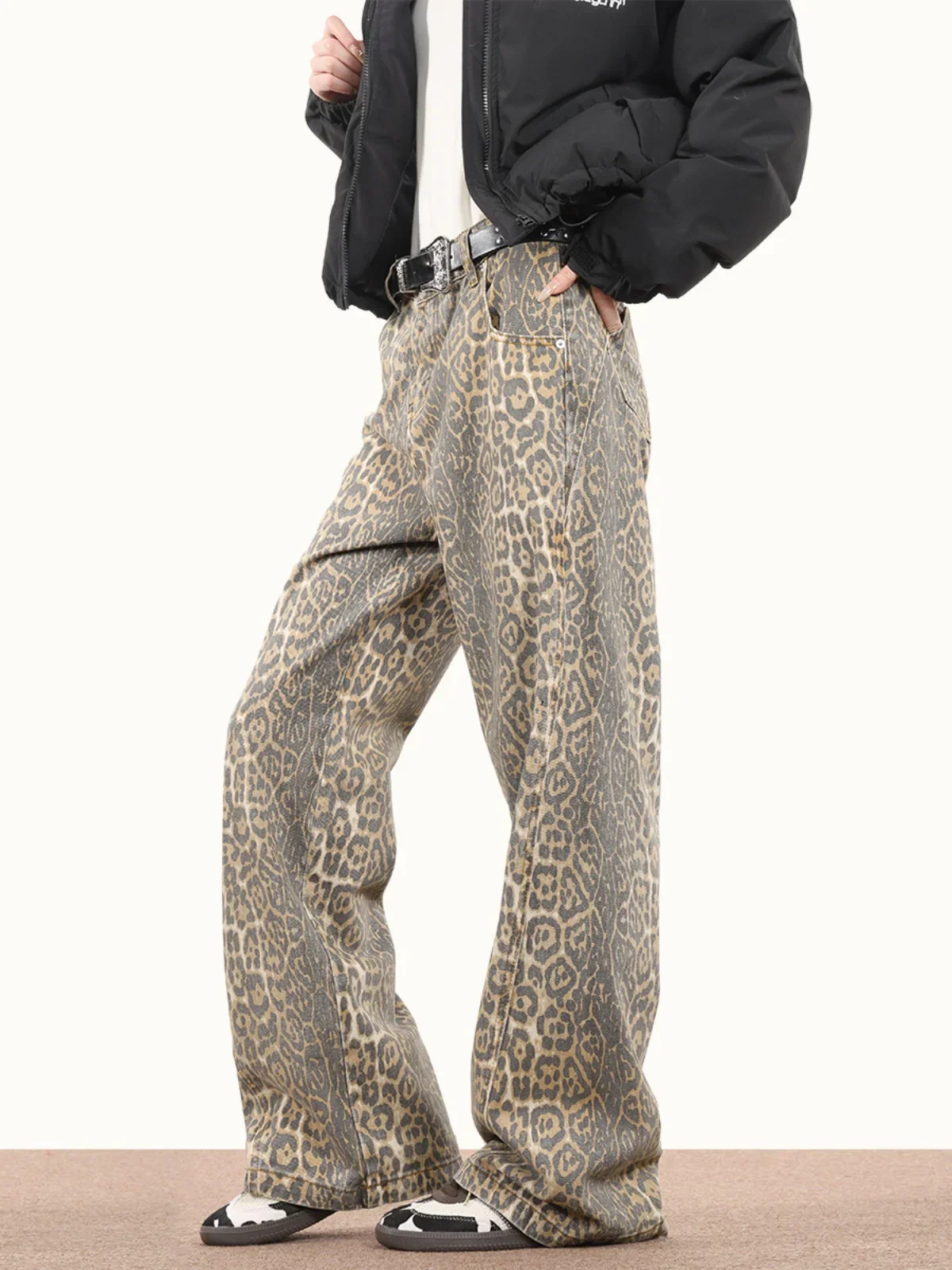 Vintage Century Leopard Print Jeans - Image 5