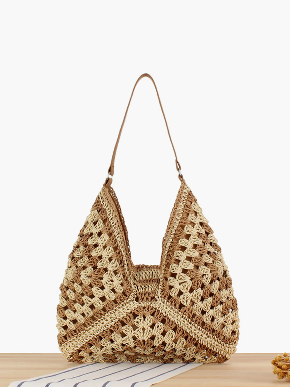Boho Crochet Shoulder Bag - Image 5