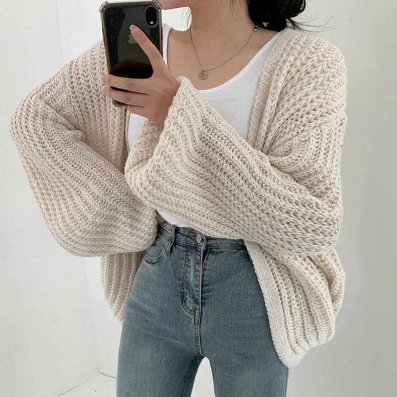 Oversized Sleeve Knit Cardigan - Image 4
