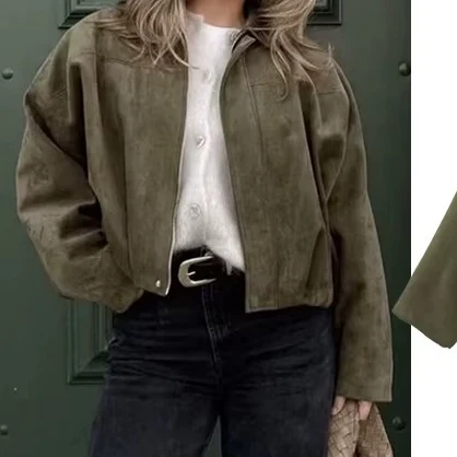 Women's Vintage Oversized Bomber Jacket - Image 3