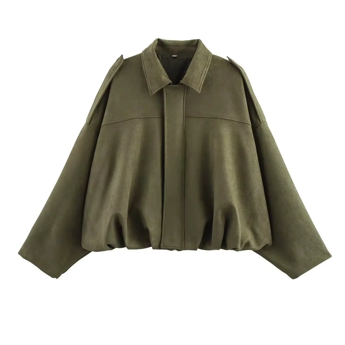 Women's Vintage Oversized Bomber Jacket - Image 5