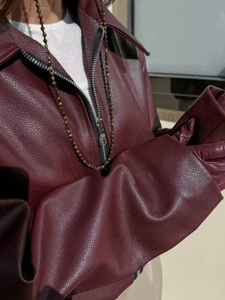 Women's Classic Faux Leather Jacket - Image 5