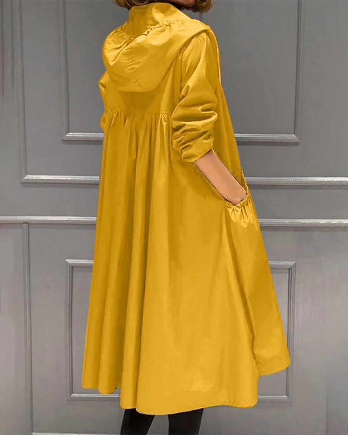 Women's Waterproof Long Hooded Trench Coat for Autumn and Winter - Image 2