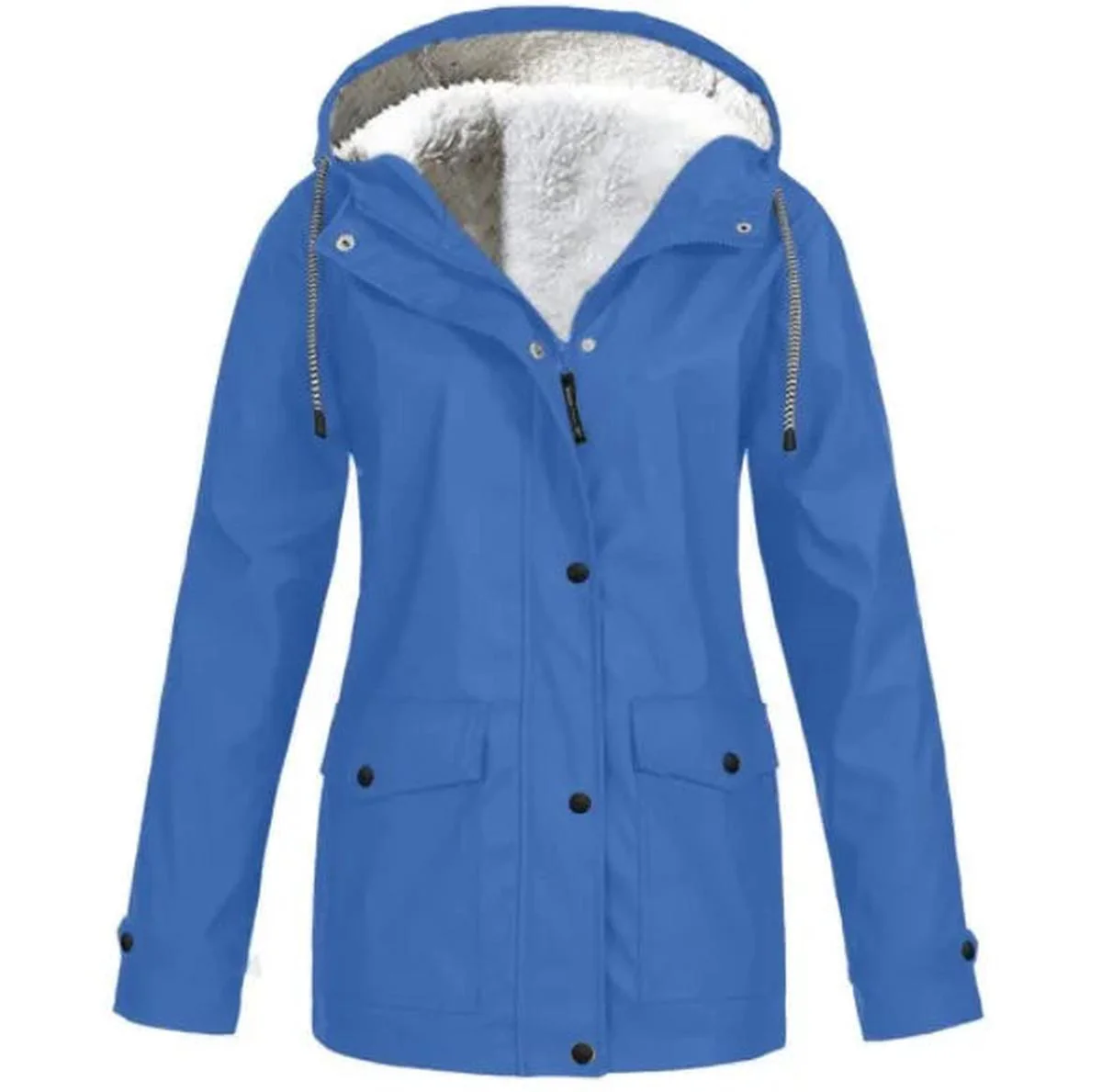 Women's Water and Windproof Fleece-Lined Jacket With Hood - Image 2