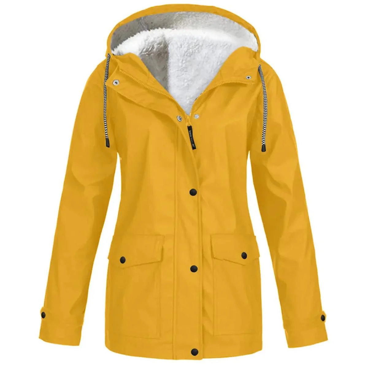 Women's Water and Windproof Fleece-Lined Jacket With Hood - Image 7