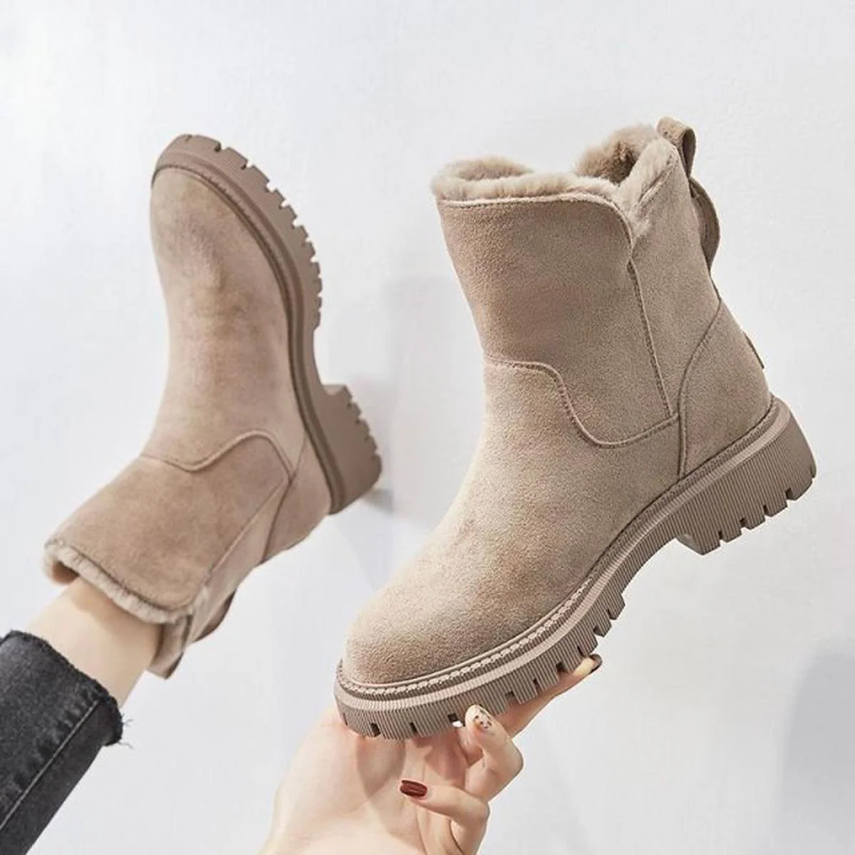 Women's Warm Fur Waterproof Winter Boots - Image 3