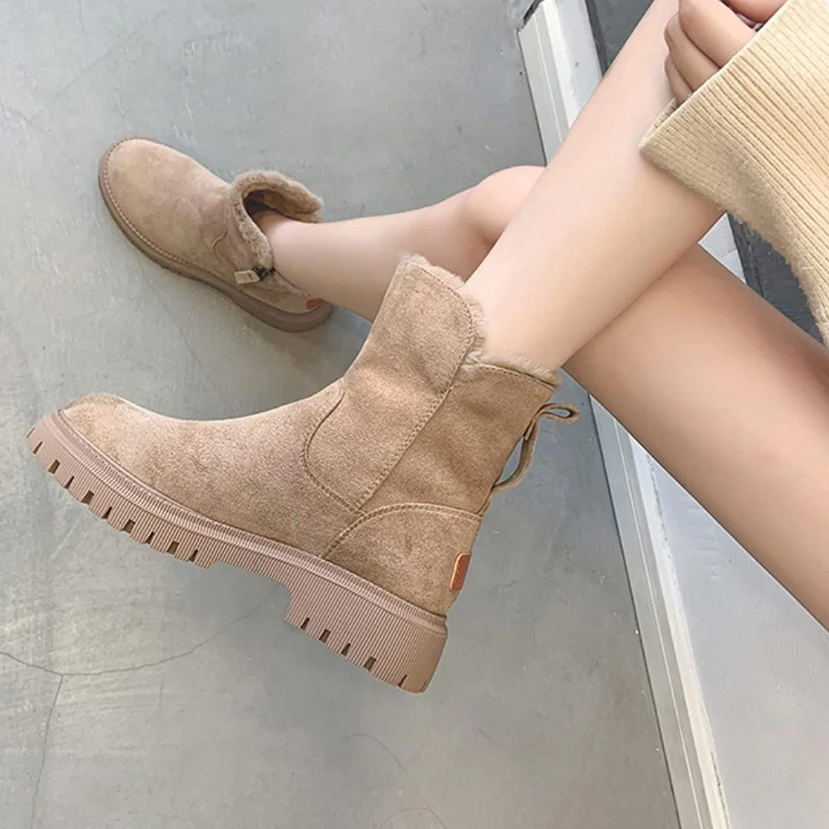 Women's Warm Fur Waterproof Winter Boots - Image 4