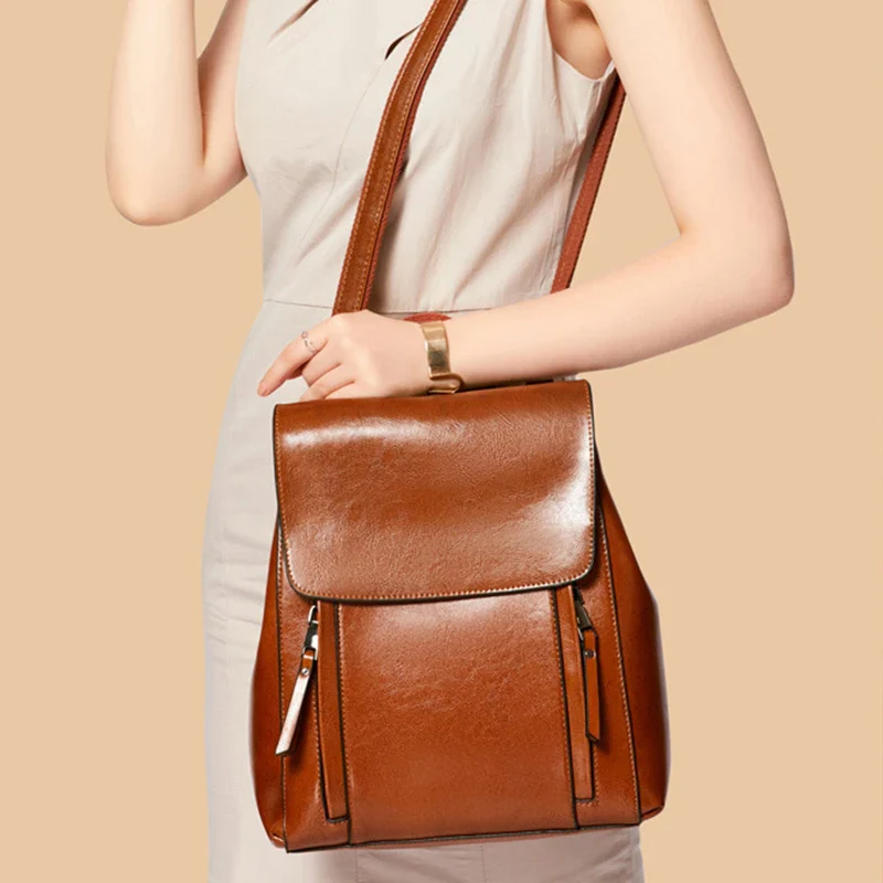 Dual Style Leather Backpack - Image 5