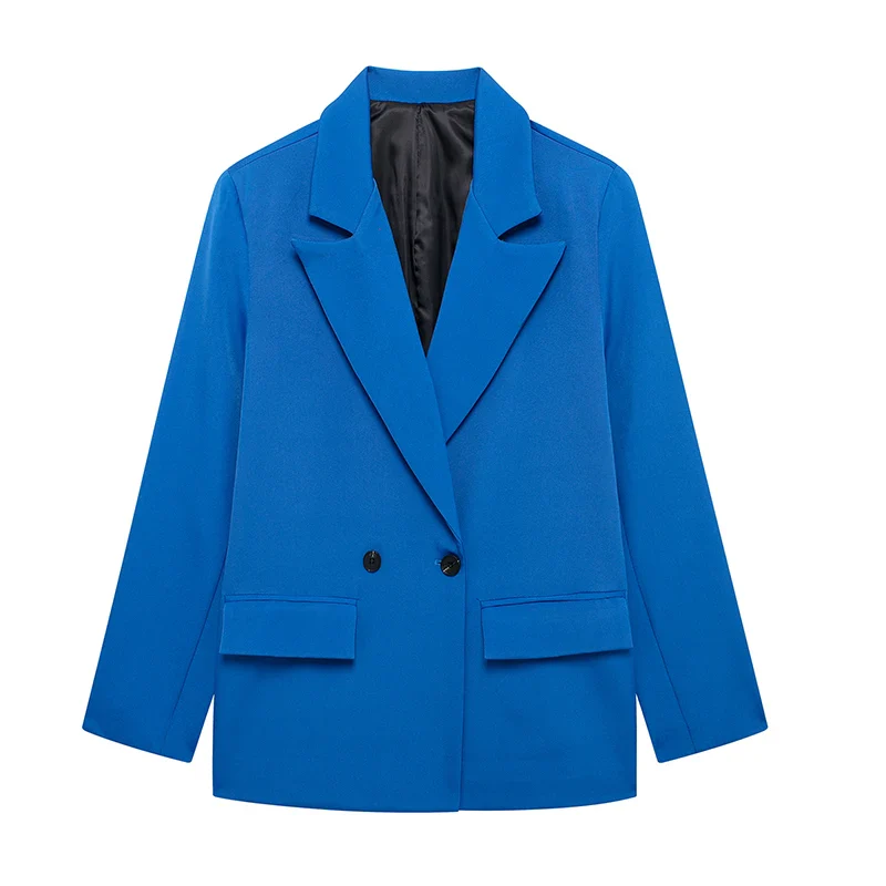 Women’s Classic Tailored Black Blazer – Elegant Double-Breasted Casual Chic Jacket - Image 10