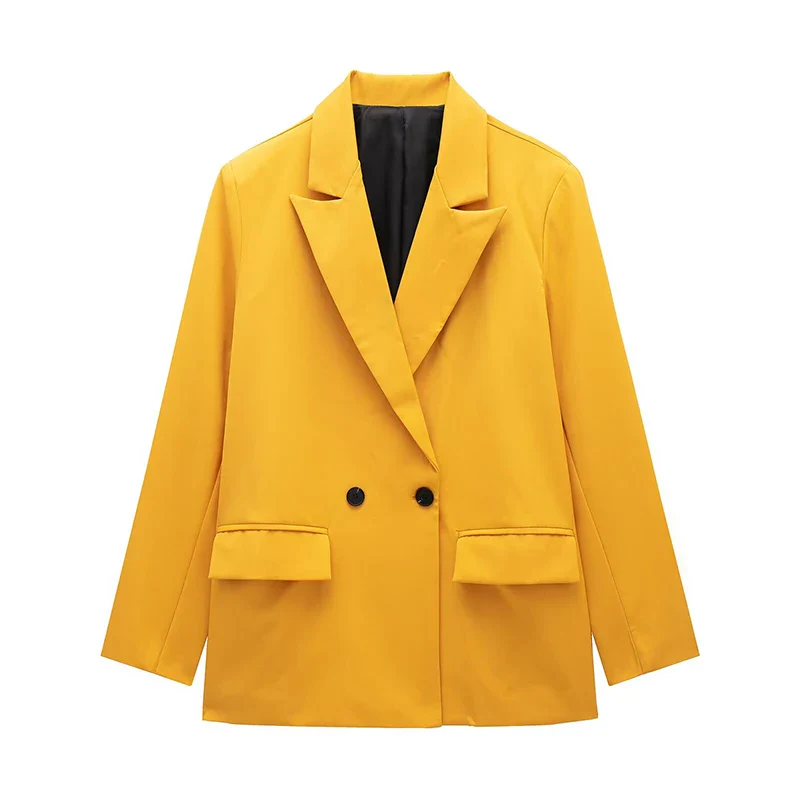 Women’s Classic Tailored Black Blazer – Elegant Double-Breasted Casual Chic Jacket - Image 5