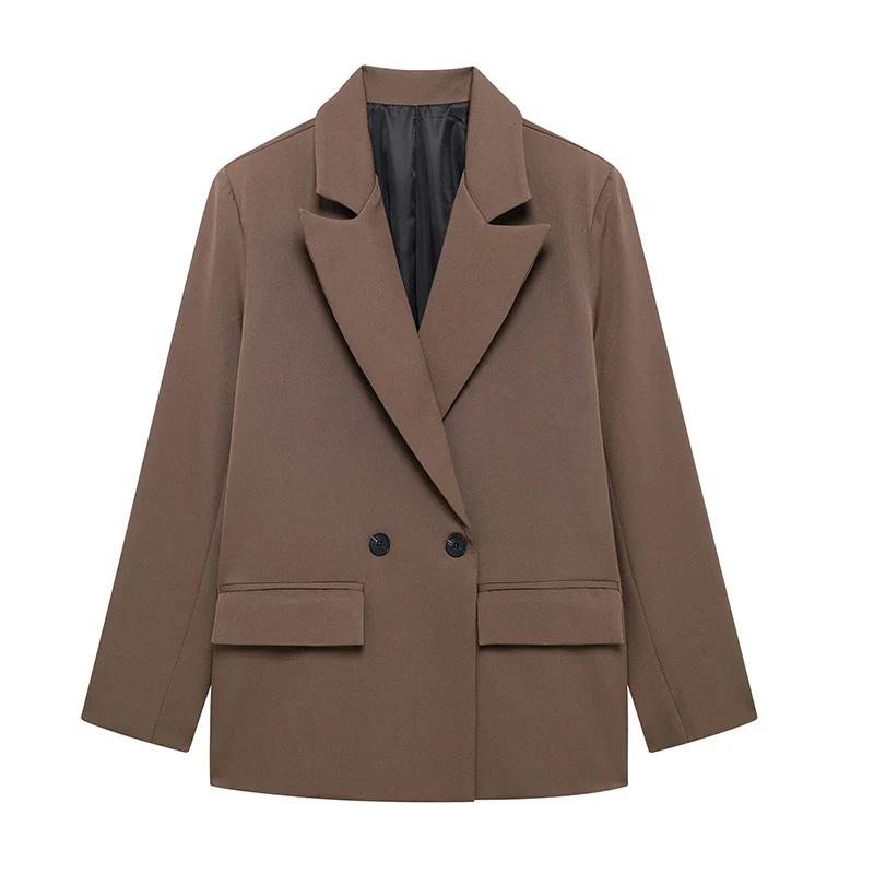 Women’s Classic Tailored Black Blazer – Elegant Double-Breasted Casual Chic Jacket - Image 6