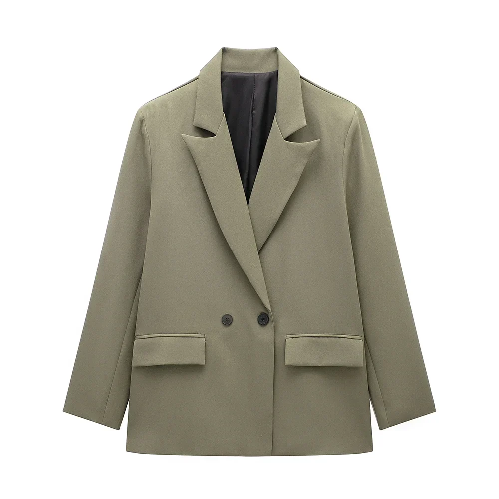 Women’s Classic Tailored Black Blazer – Elegant Double-Breasted Casual Chic Jacket - Image 9