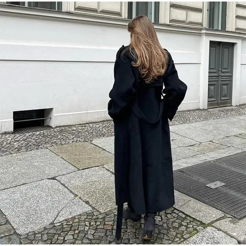 Women’s Double-Breasted Wool Blend Coat - Image 5