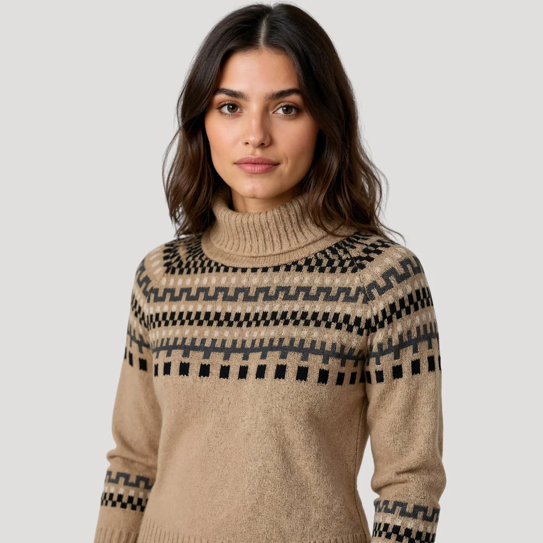 Fair isle chunky knit oversized winter jumper for Women - Image 2