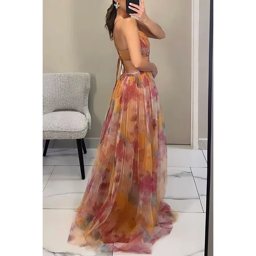 Women’s Floral Evening Maxi Dress - Image 4