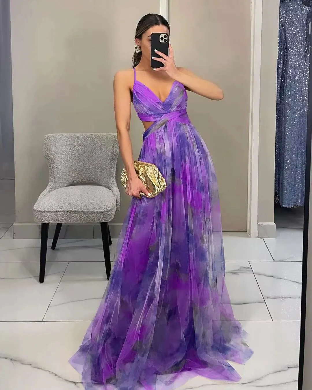 Women’s Floral Evening Maxi Dress - Image 5