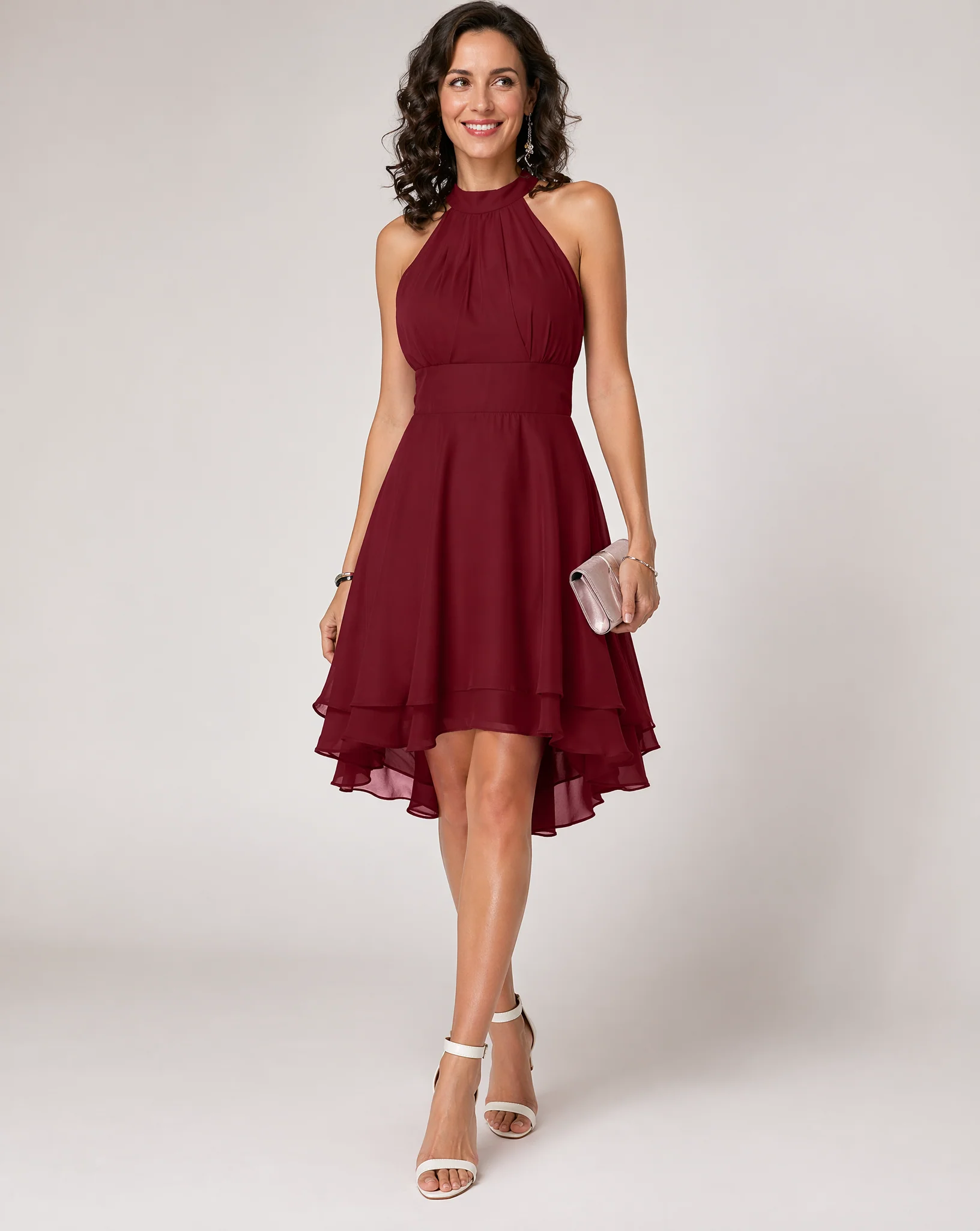Women’s Halter Cocktail Party Midi Dress