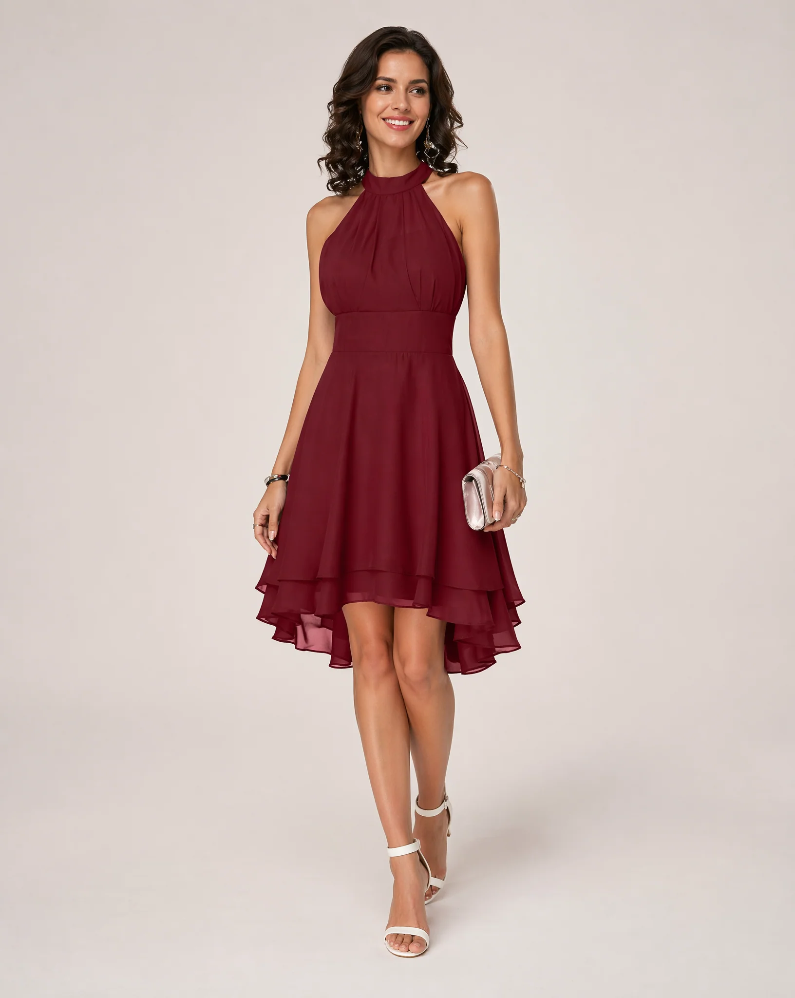 Women’s Halter Cocktail Party Midi Dress - Image 5