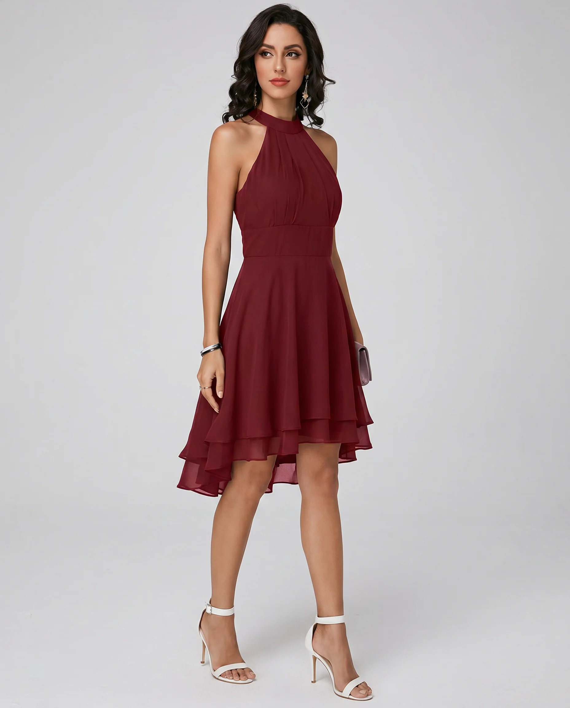 Women’s Halter Cocktail Party Midi Dress - Image 6