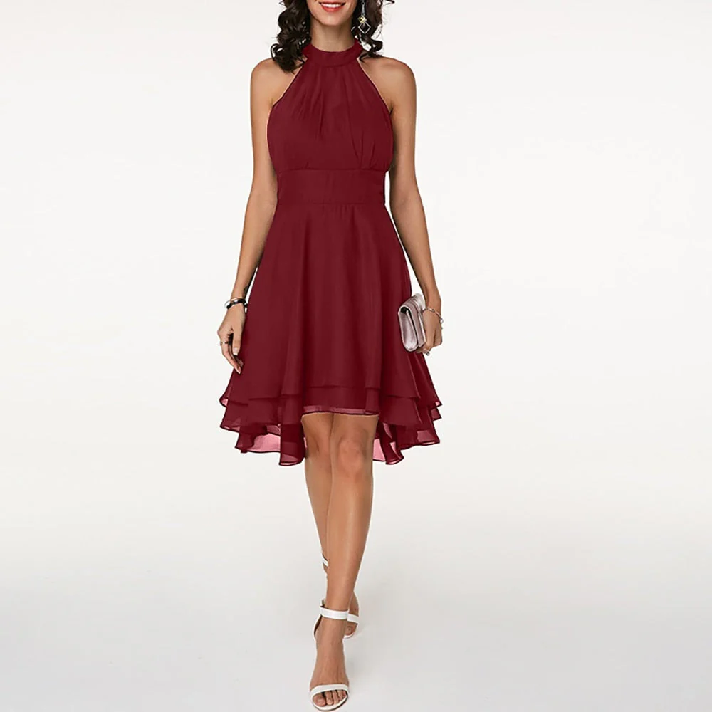 Women’s Halter Cocktail Party Midi Dress - Image 8