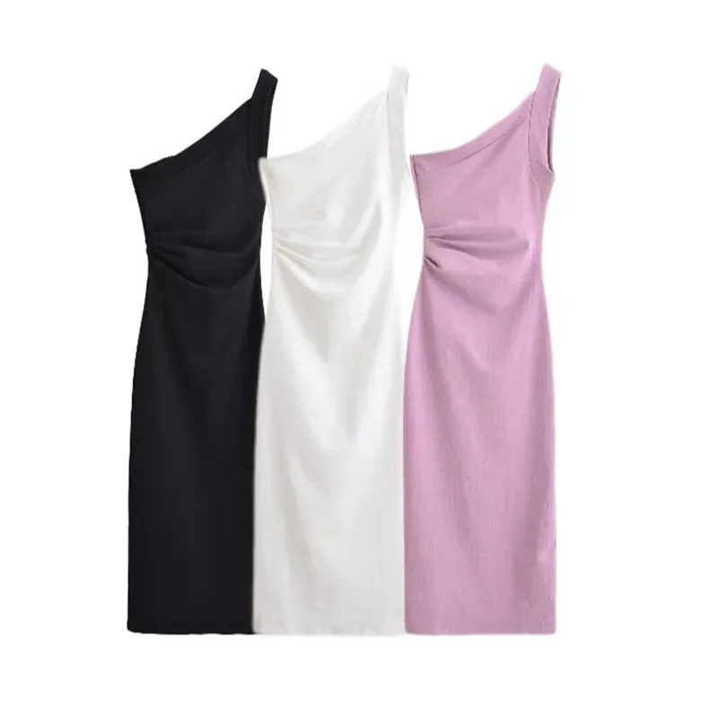 One-Shoulder Asymmetric Midi Dress - Image 2