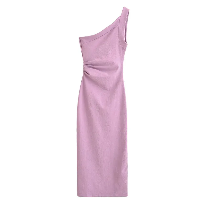 One-Shoulder Asymmetric Midi Dress - Image 5