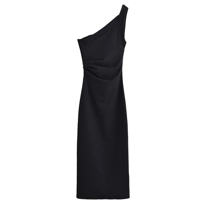 One-Shoulder Asymmetric Midi Dress - Image 6