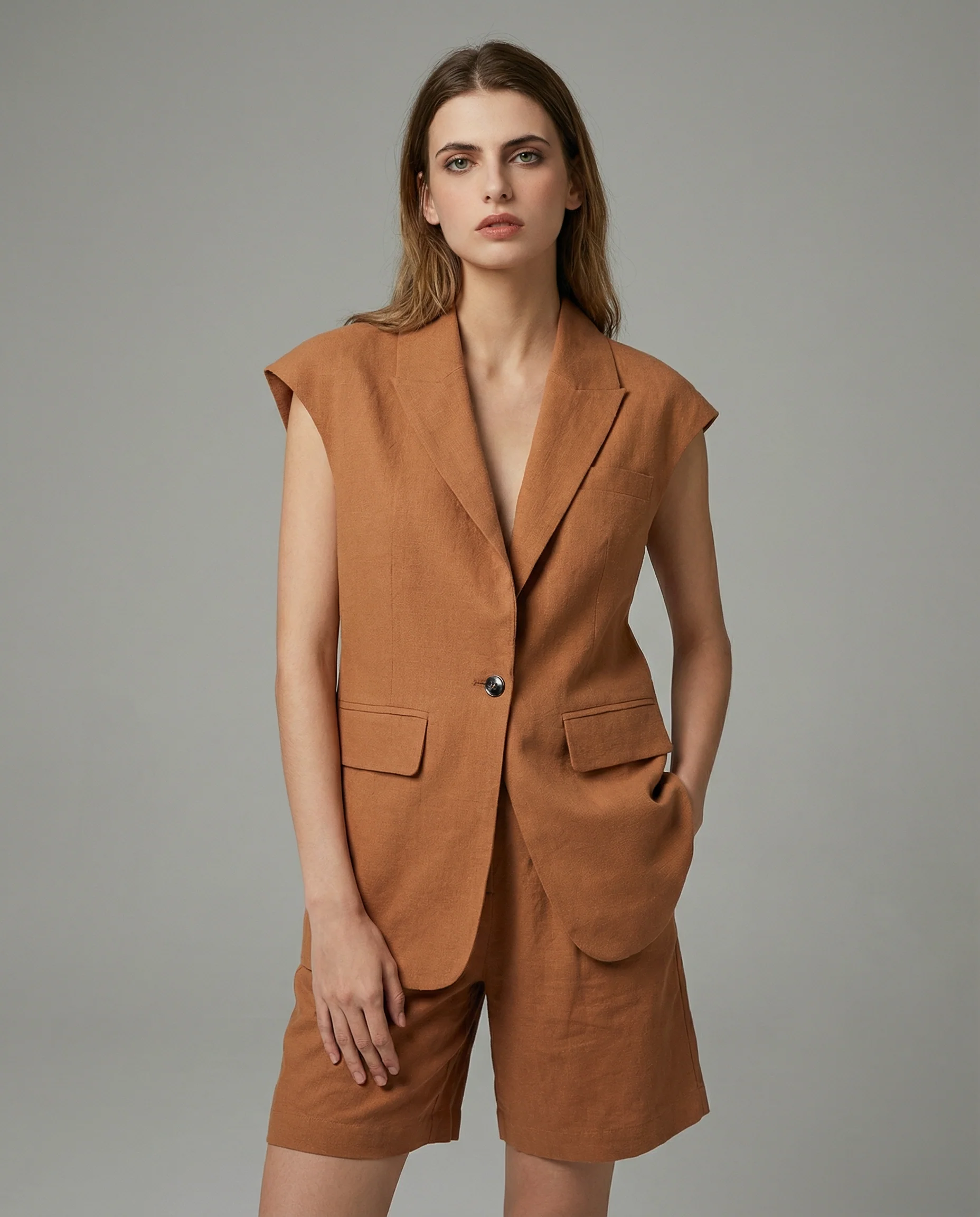 Women's Blazer Suit – Stylish Linen-Cotton Blend for Summer - Image 3