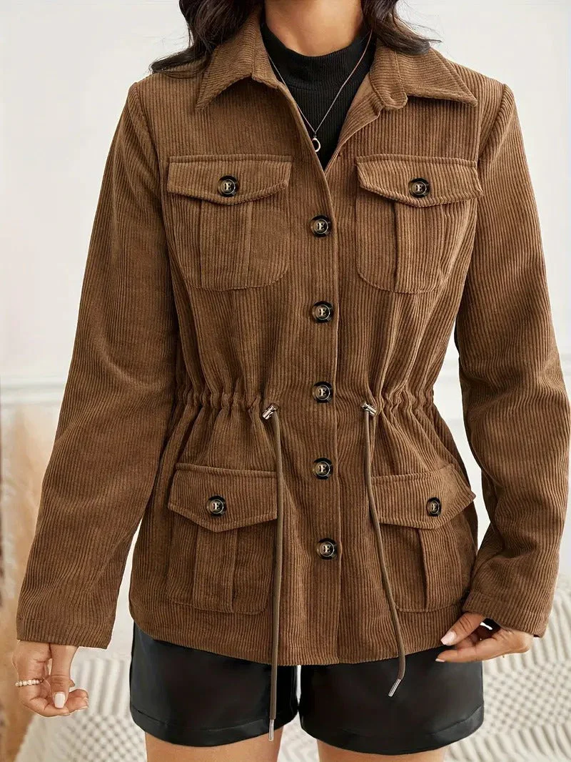 Women's Brown Corduroy Jacket - Image 3