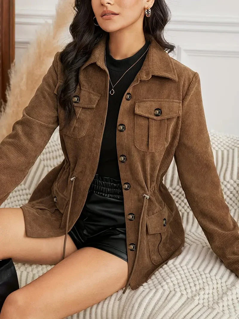 Women's Brown Corduroy Jacket - Image 4