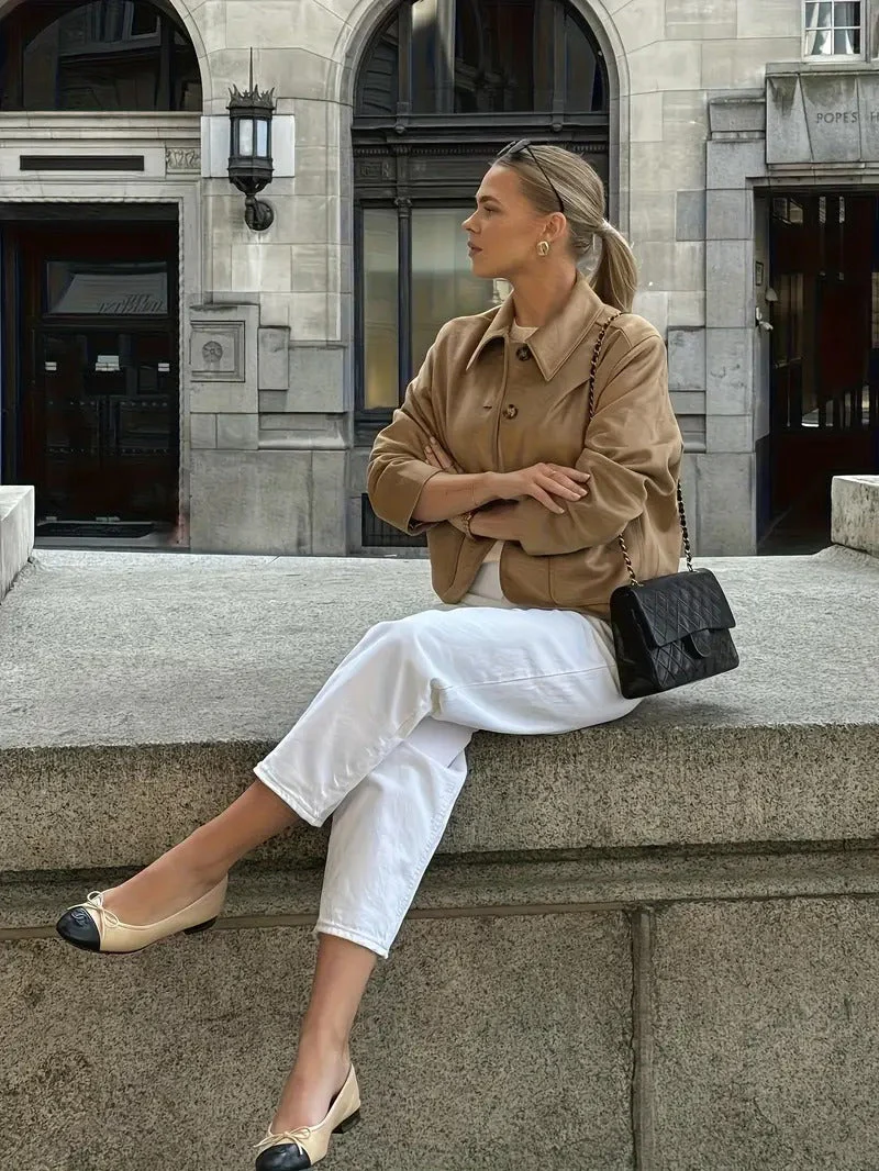 Women's Button-Down Suede Jacket - Image 3