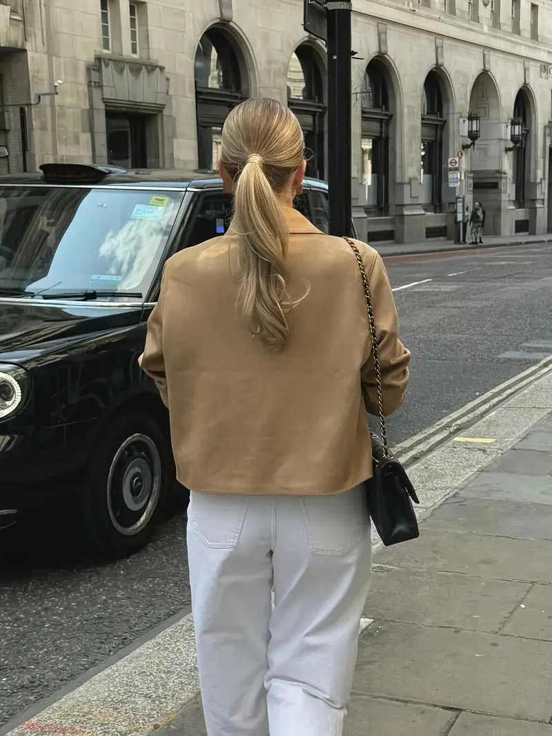 Women's Button-Down Suede Jacket - Image 4