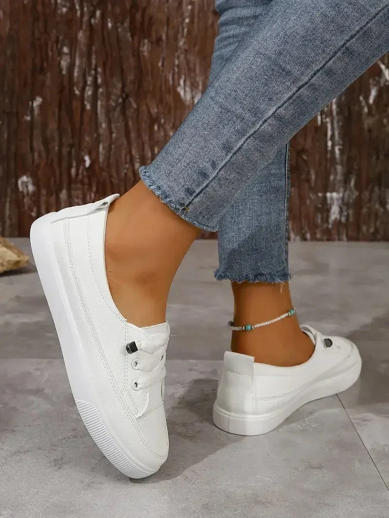 Casual Round Toe Flat Shoes with Lace-Up Design for Women - Image 5