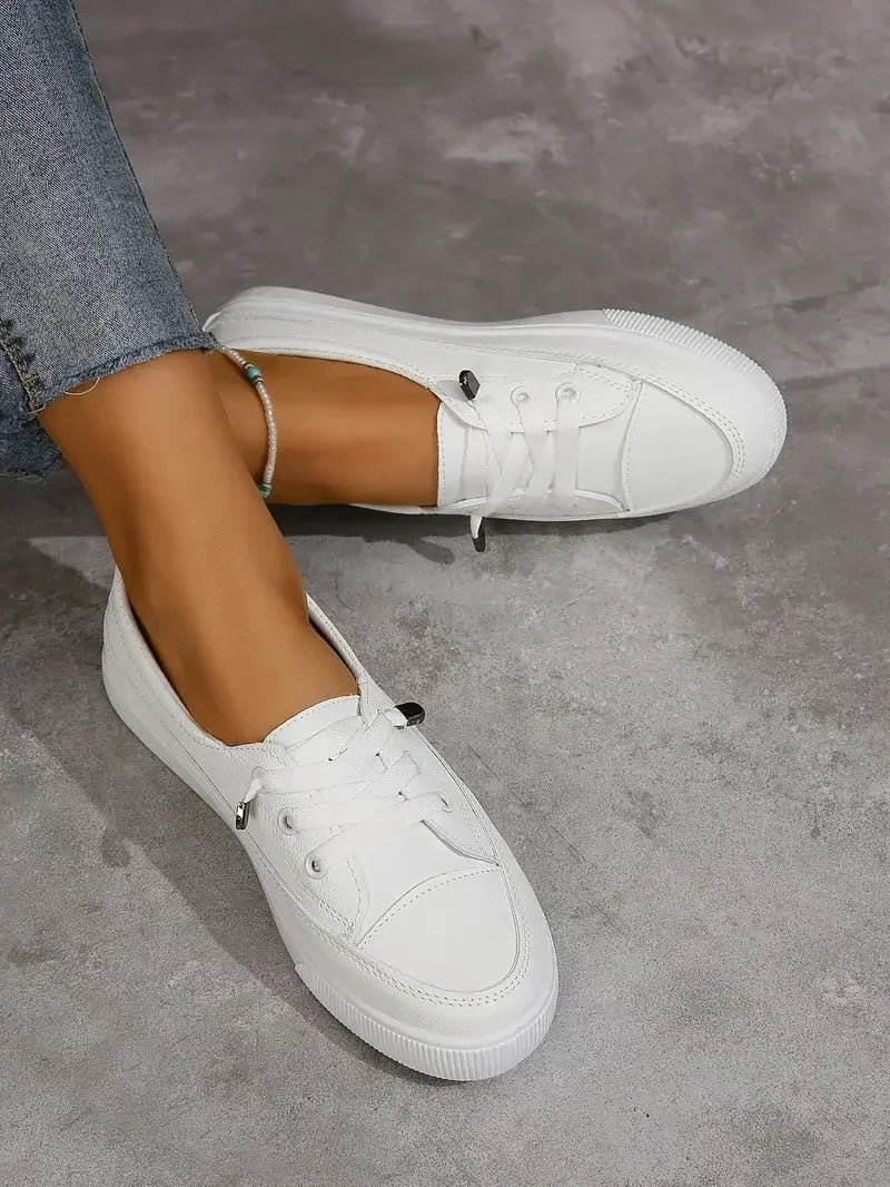 Casual Round Toe Flat Shoes with Lace-Up Design for Women - Image 6