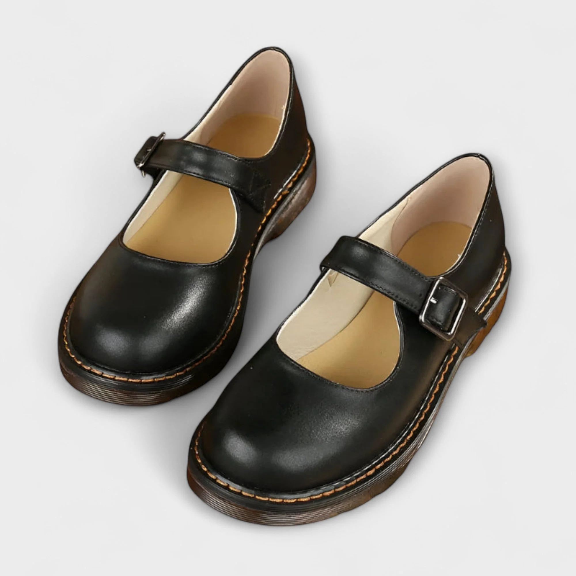 Women's Classic Mary Jane Shoes with Buckle Strap - Image 3