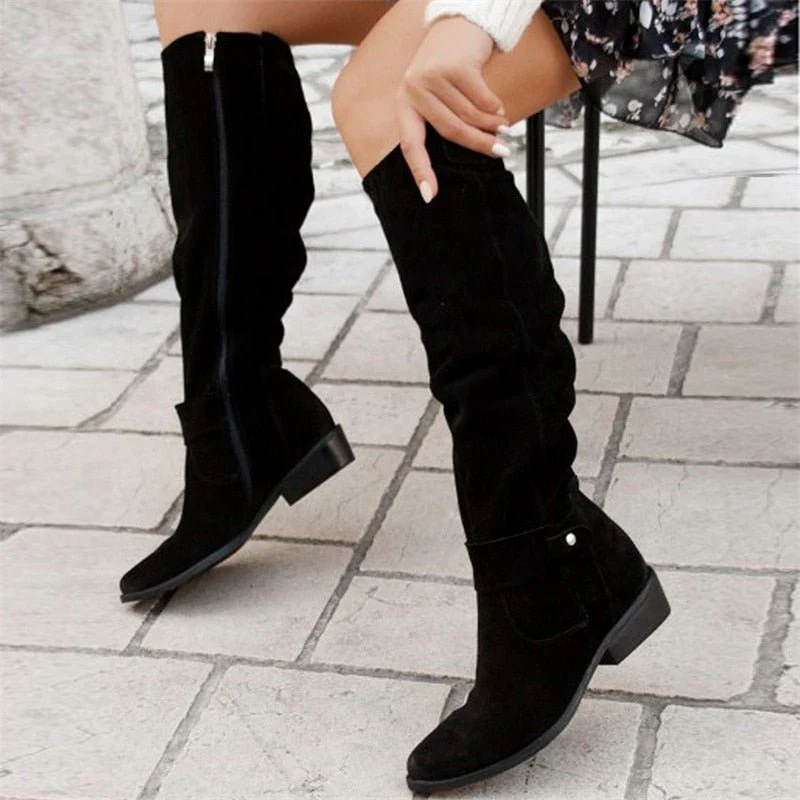 Women's Versatile Flat Knee High Boots - Image 3