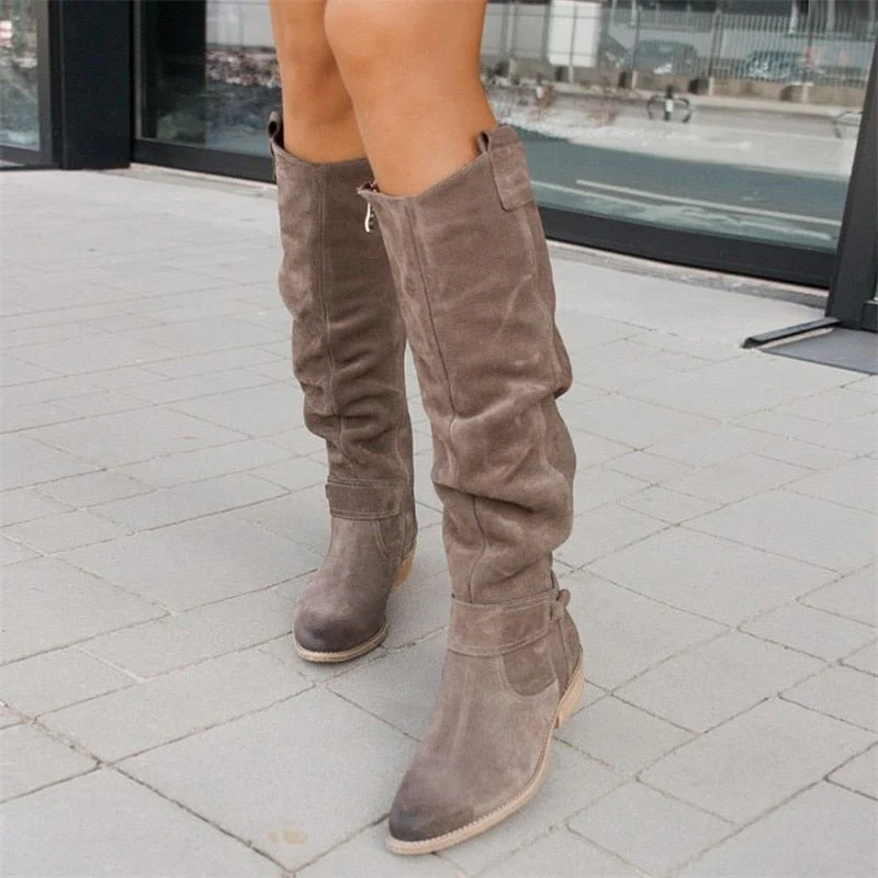 Women's Versatile Flat Knee High Boots - Image 4