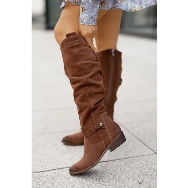 Women's Versatile Flat Knee High Boots - Image 7