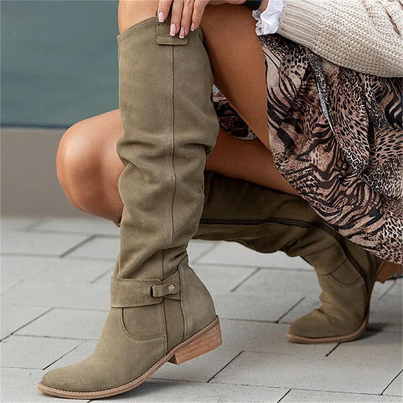 Women's Versatile Flat Knee High Boots - Image 8