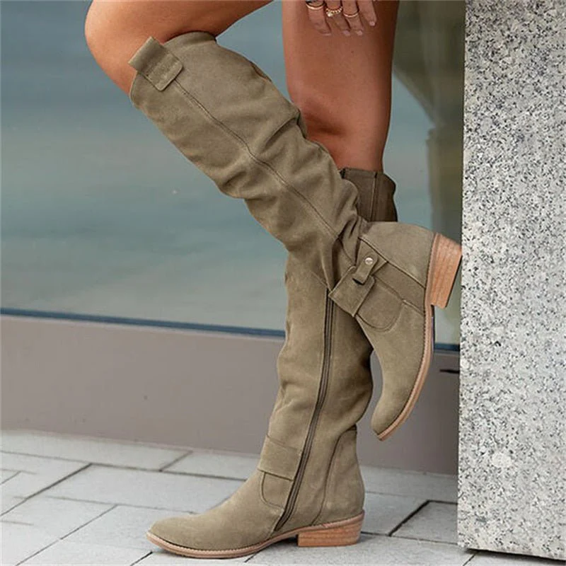 Women's Versatile Flat Knee High Boots - Image 9