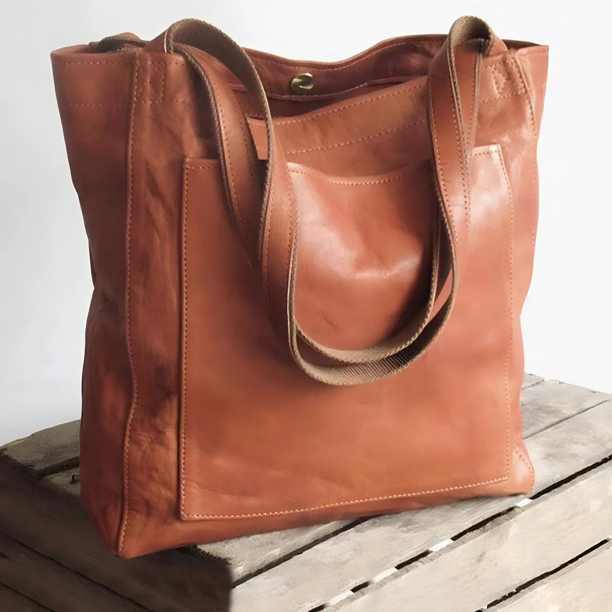 Women's High Quality Faux Leather Handbag With Double Straps