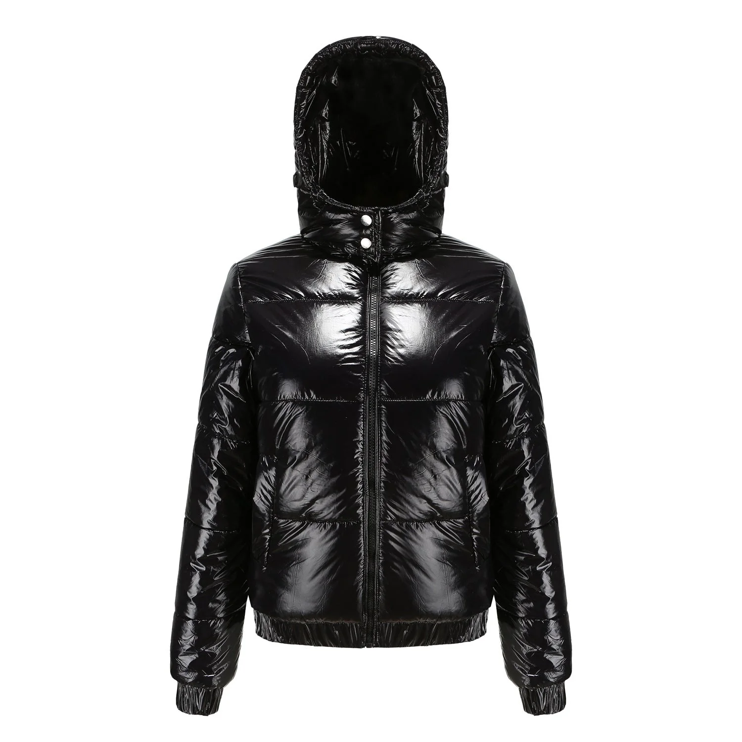 Women's high-gloss down jacket with hood - Image 11
