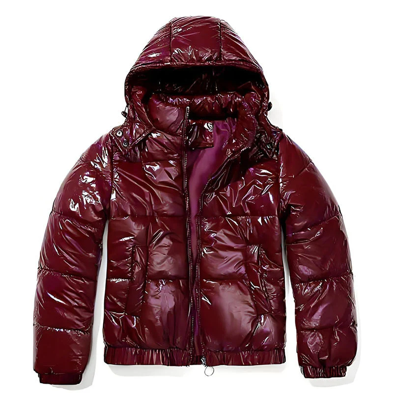 Women's high-gloss down jacket with hood - Image 6