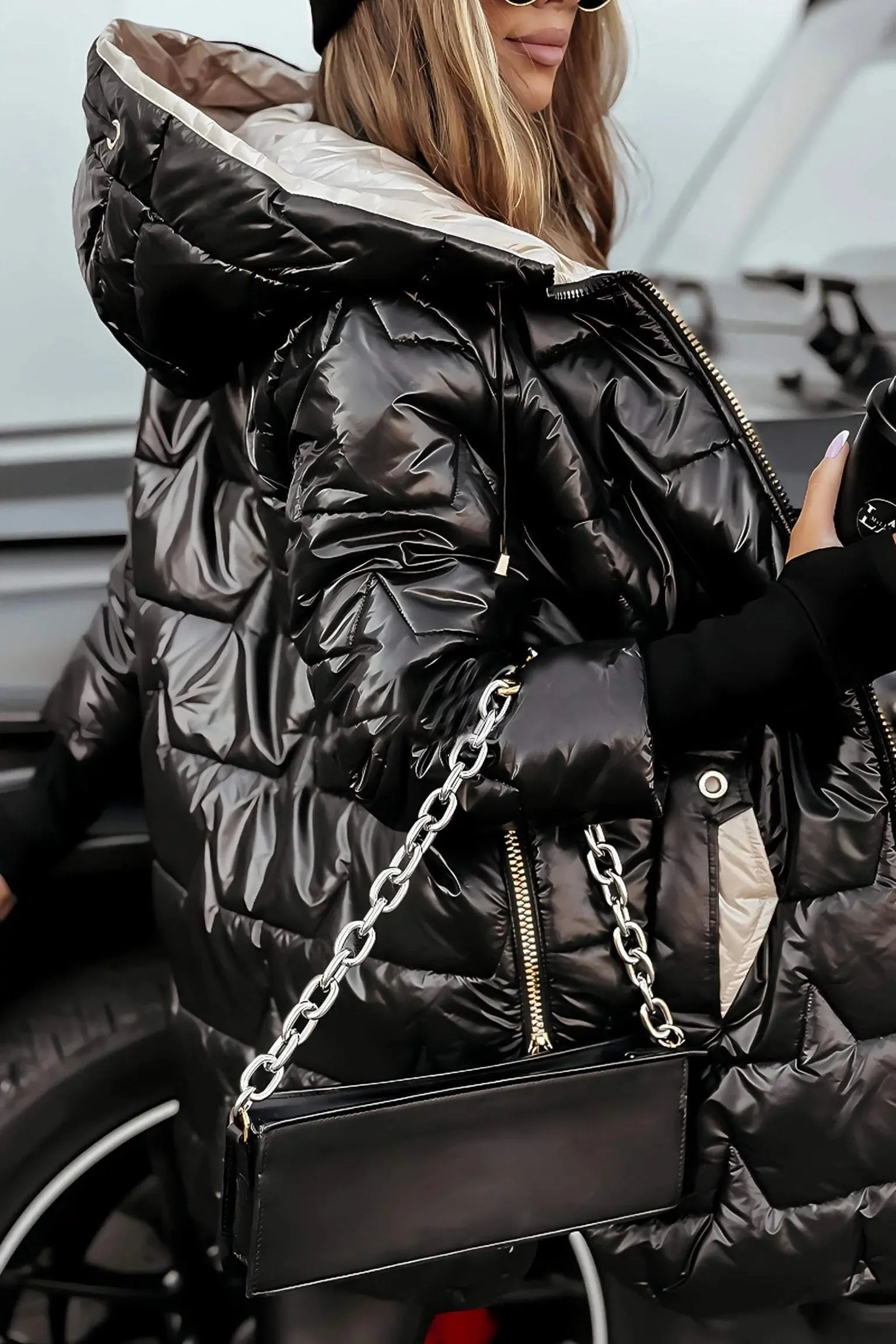 Women's Hooded Puffer Jacket with Quilted Lining - Image 6