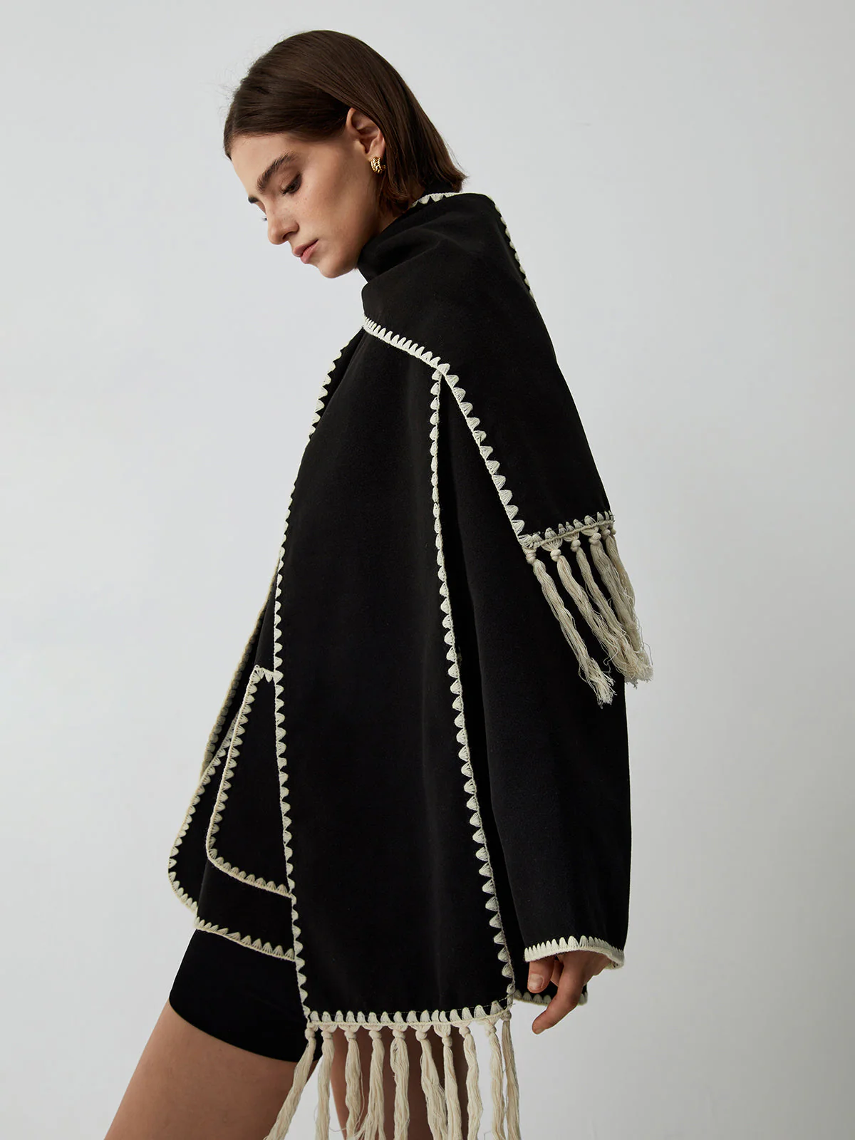 Women's Tailored Jacket with Matching Scarf - Image 5