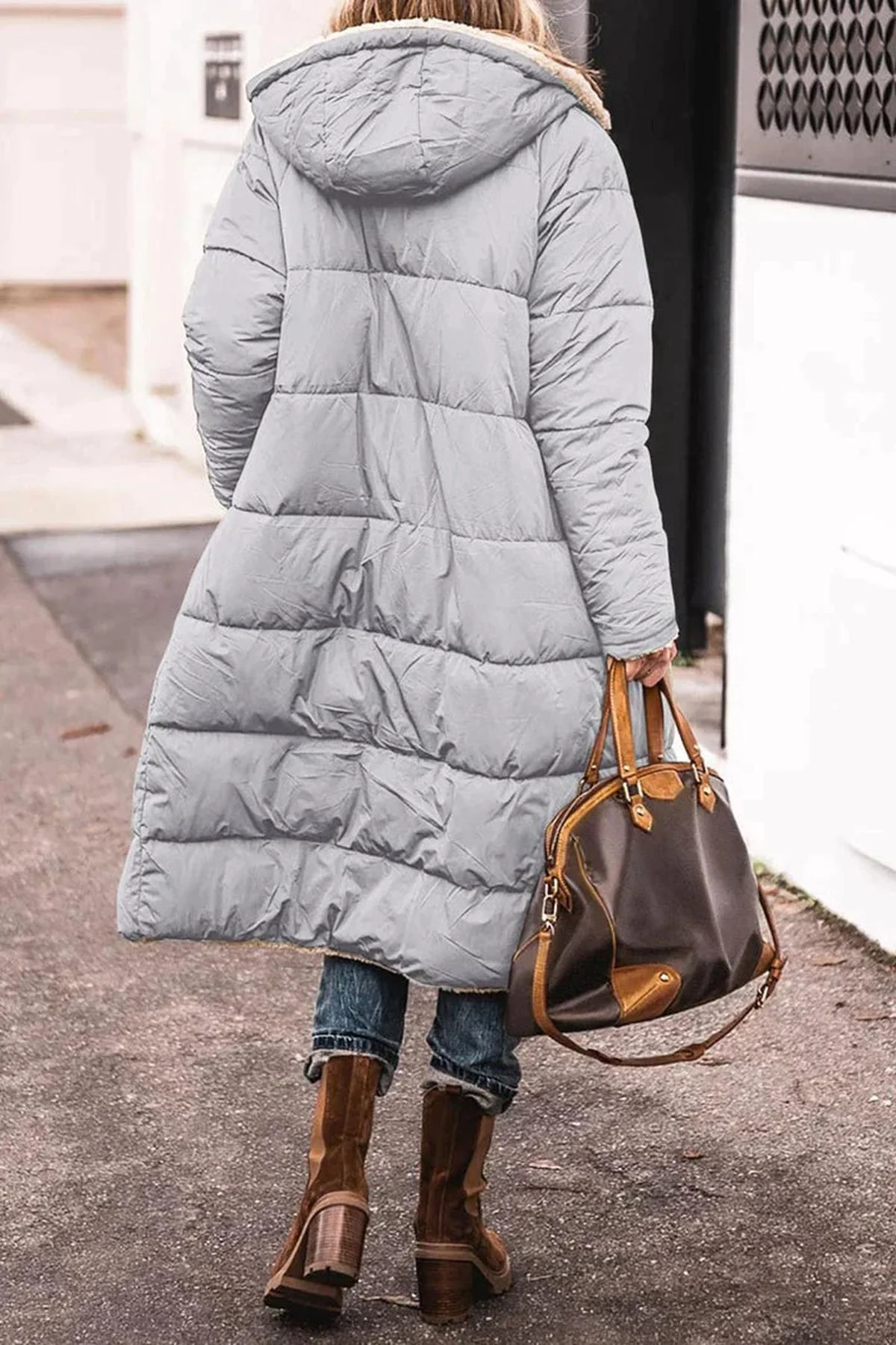 Women's Long Winter Coat Jacket With Hood - Image 7